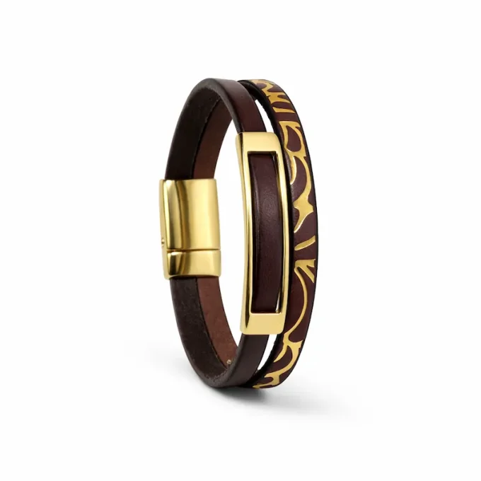 Bracelet Lifestyle marron & or