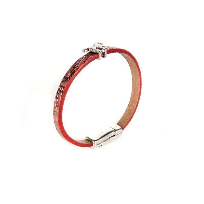 Bracelet CréaCuir Kids rose brillant