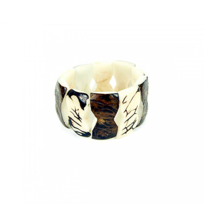 bracelet manchette original en tagua naturel