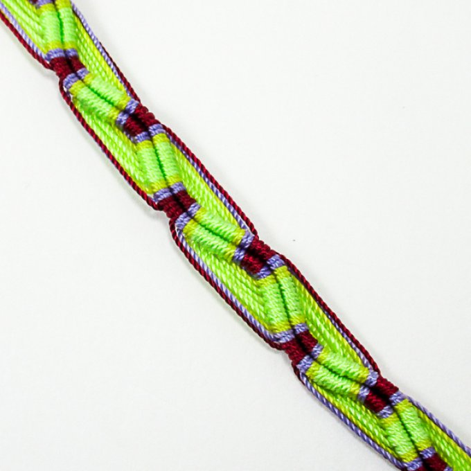 bracelet brésilien fluo vert et violet
