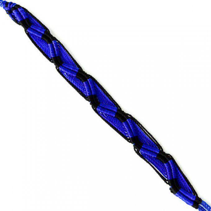 Bracelet brésilien tressé zigzag noir et bleu