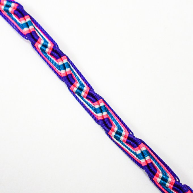 bracelet brésilien fluo rose violet et bleu