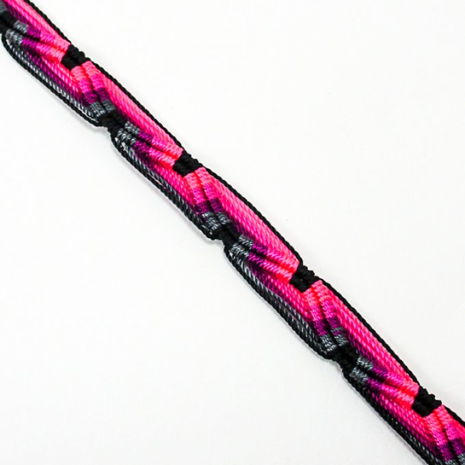 bracelet brésilien fluo rose et noir