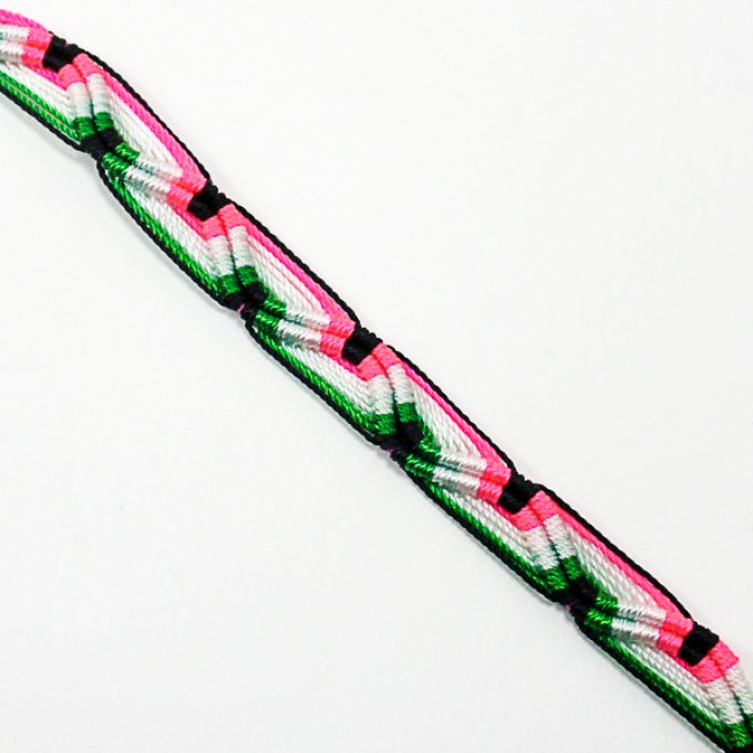 bracelet brésilien ou bracelet de l'amitié fluo rose et vert