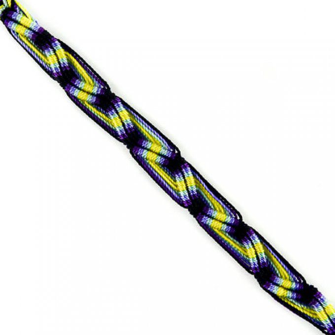 Bracelet de l'amitié noir violet jaune