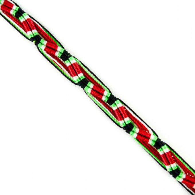 Bracelet brésilien noir blanc vert rouge