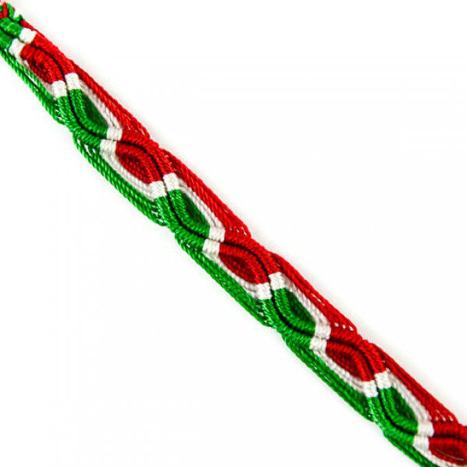 Bracelet de l'amitié vert blanc et rouge