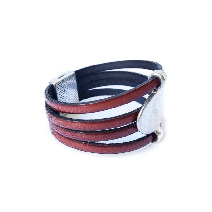 Bracelet cuir design marron chocolat