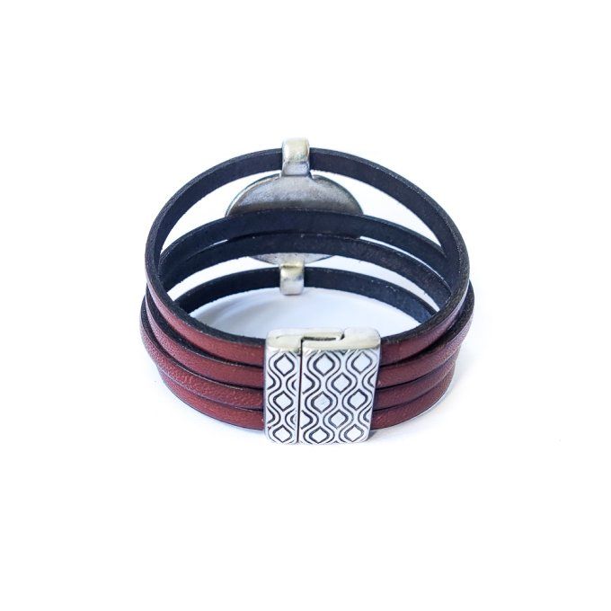 Bracelet cuir design marron chocolat