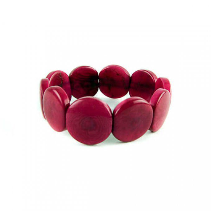 Bracelet fantaisie en tagua rose