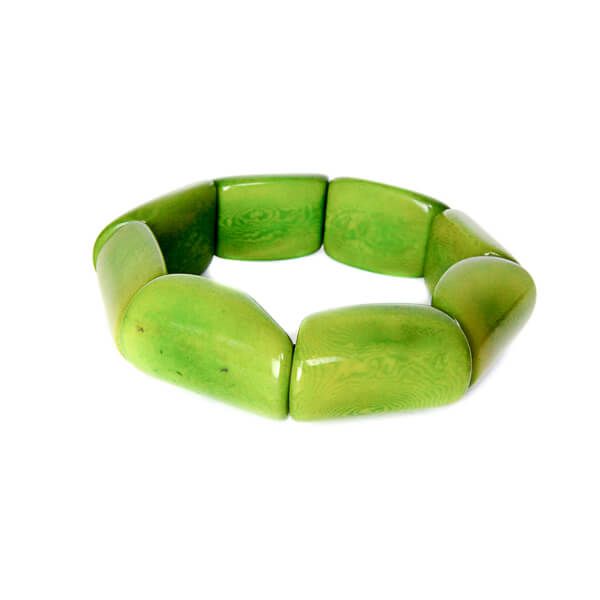 Bracelet élastique en ivoire végétal vert
