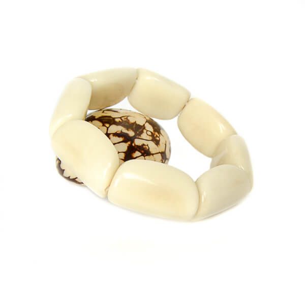 Bracelet élastique en ivoire végétal naturel