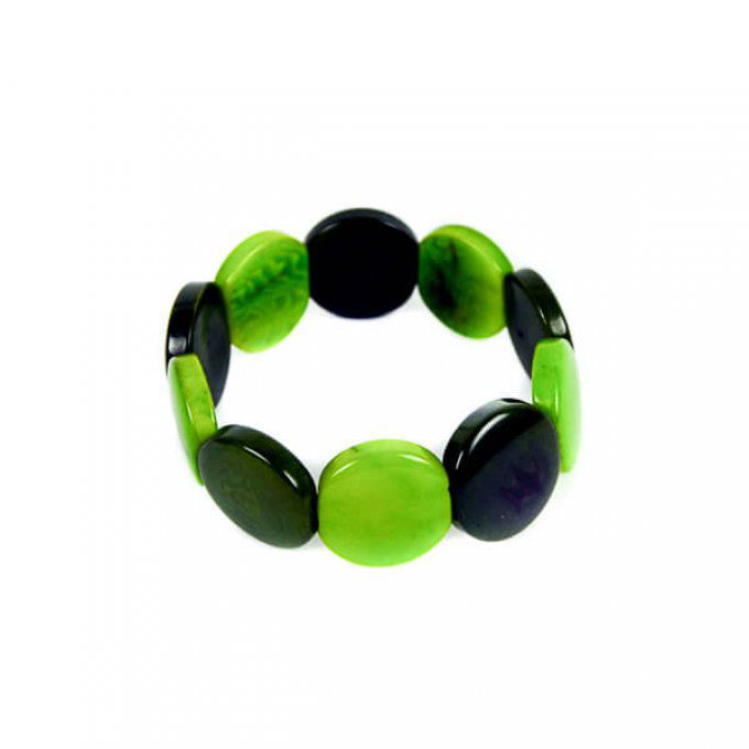 bracelet fantaisie en manchette couleur vert