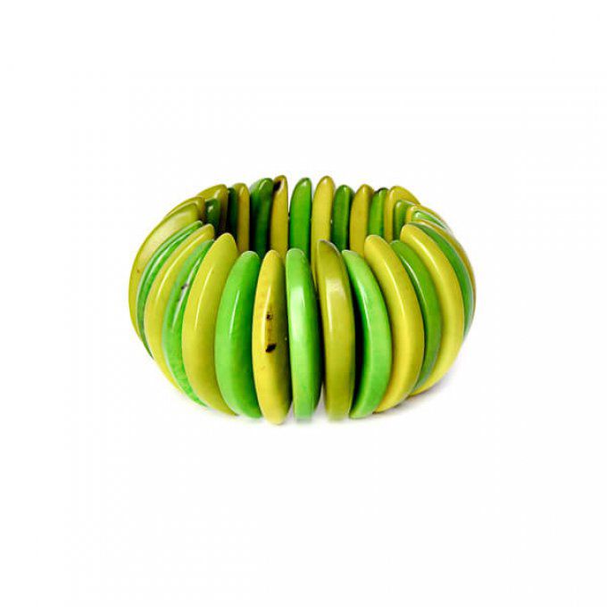 Bracelet manchette bombé vert