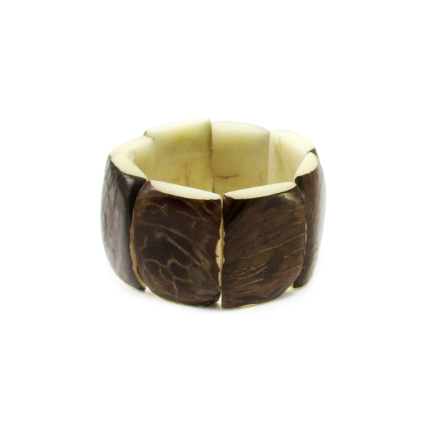Bracelet manchette ivoire végétal naturel brut