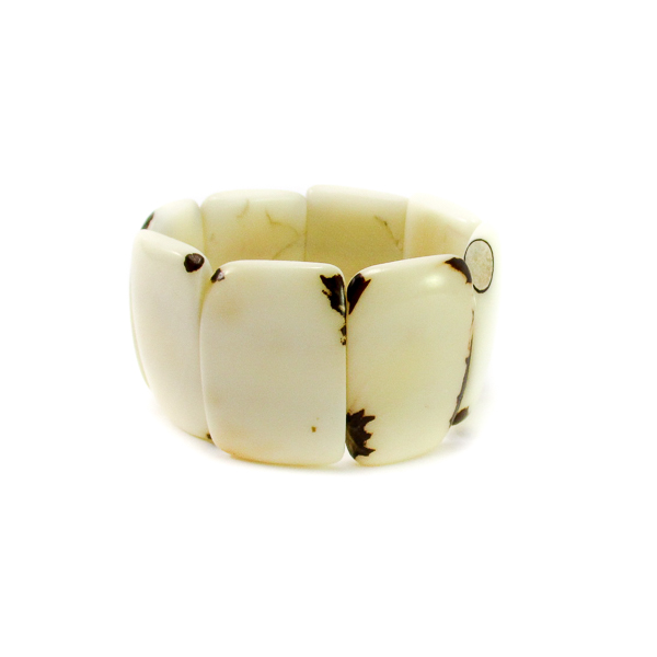 Bracelet manchette ivoire végétal nature sans nervure