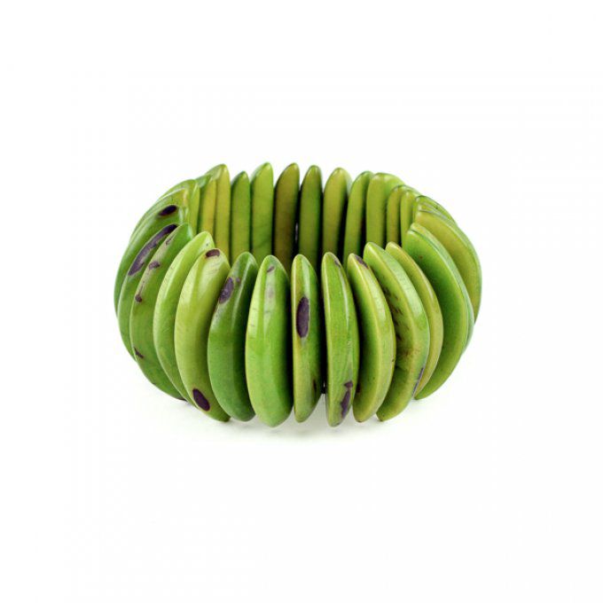 Bracelet écologique en ivoire végétal vert