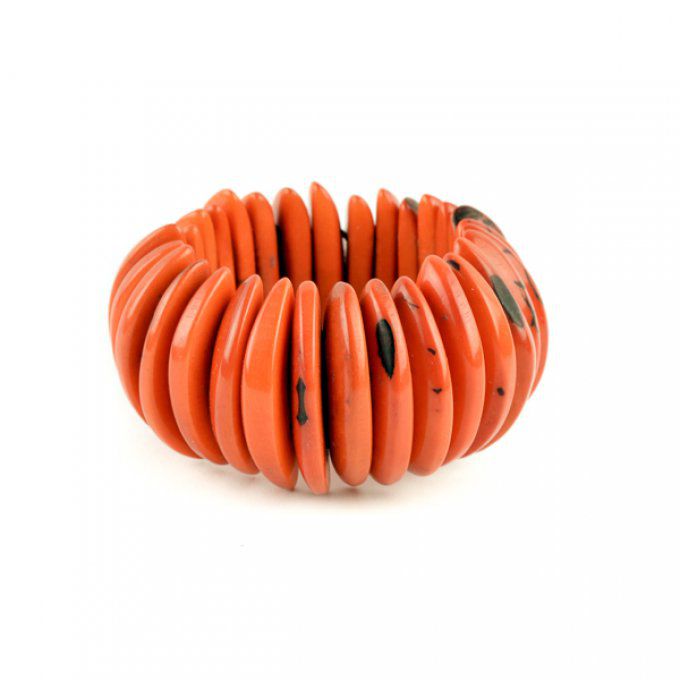 bracelet écologique naturel ivoire végétal orange