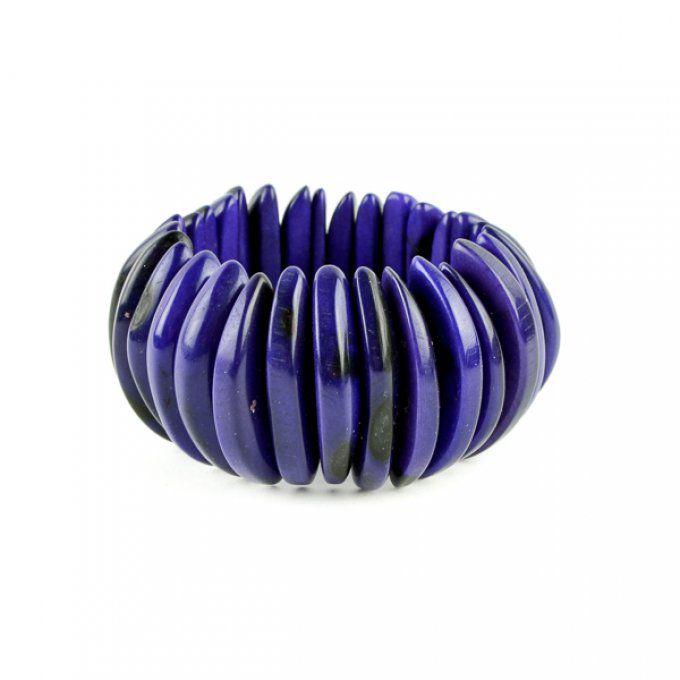 bracelet manchette ethnique chic tagua violet