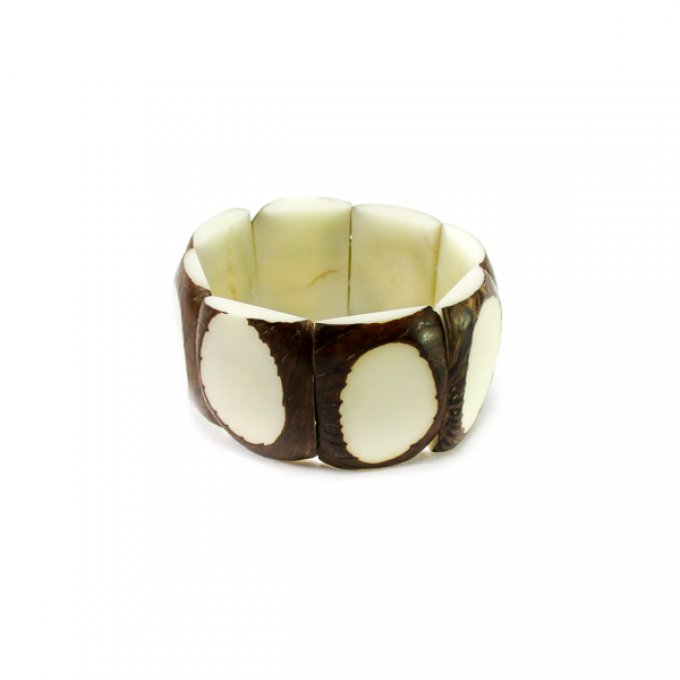 Bracelet artisanal naturel taillé dans la noix de tagua