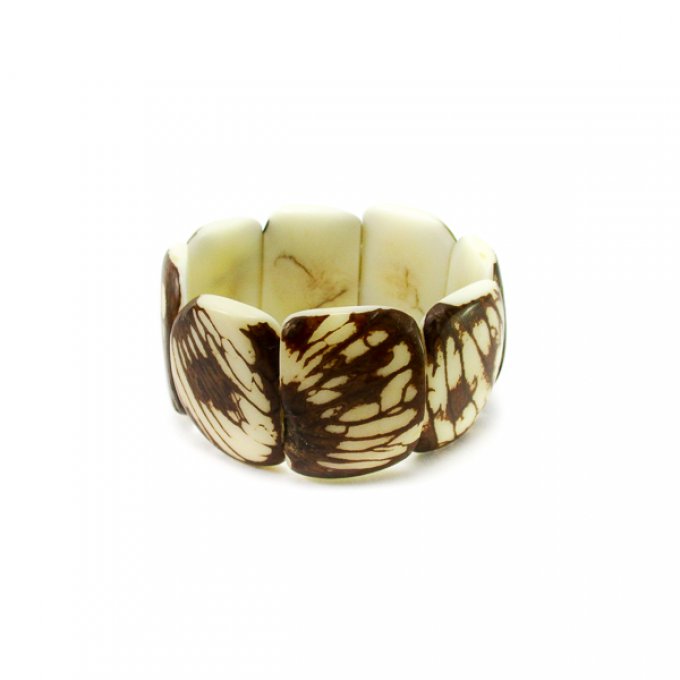 Bracelet manchette artisanal en tagua