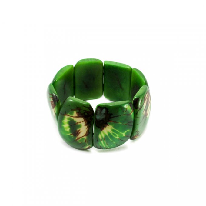 Bracelet manchette fantaisie couleur vert foncé