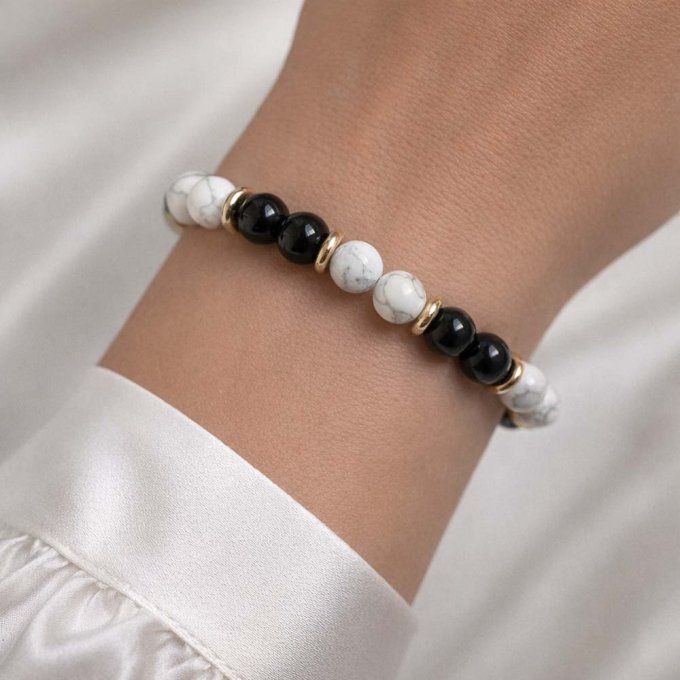 Bracelet Howlite et Onyx