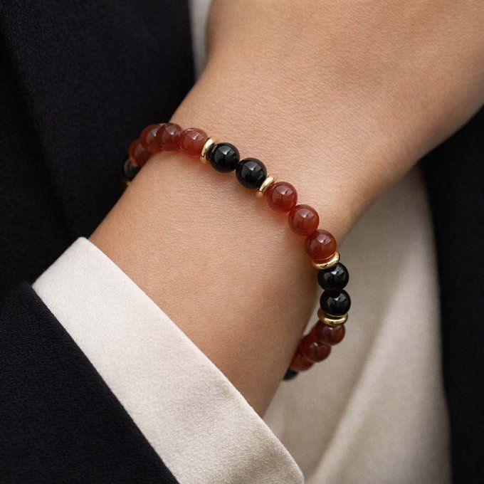Bracelet Cornaline et Onyx