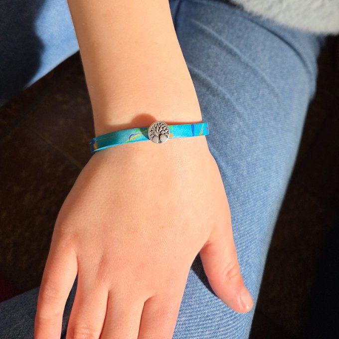 Bracelet CréaCuir Kids bleu