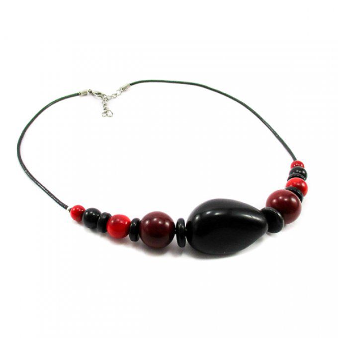 collier fait mains fantaisie tagua noir