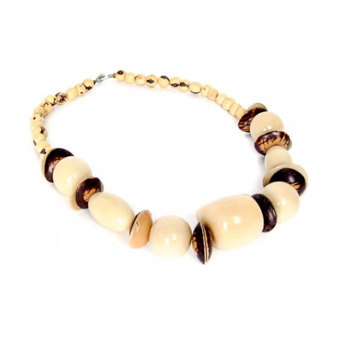 Collier Perles Naturelles En Ivoire V g tal Collier Perles Naturelles En Ivoire V g tal