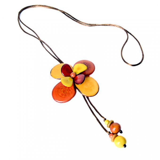 Collier long modèle grande fleur