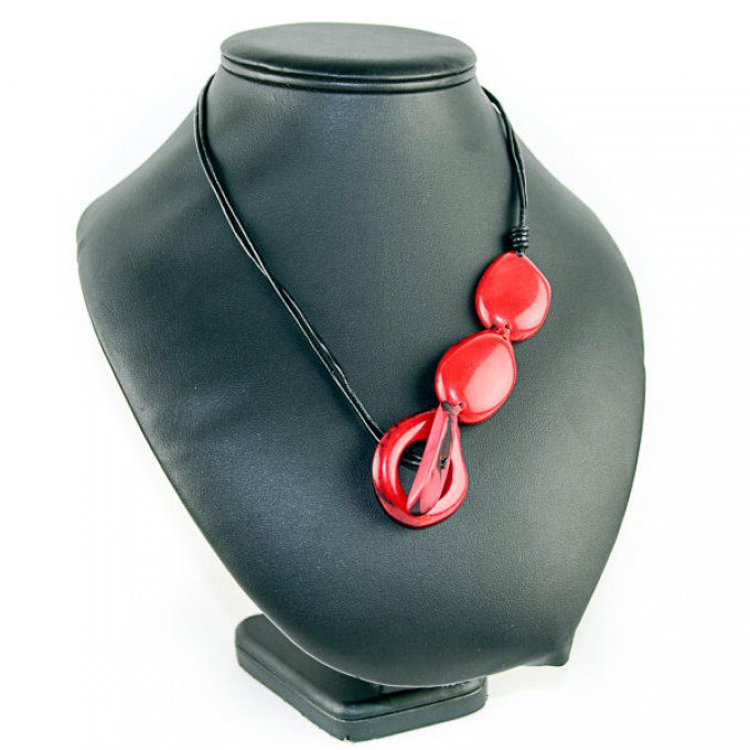 Collier en solde tagua rouge