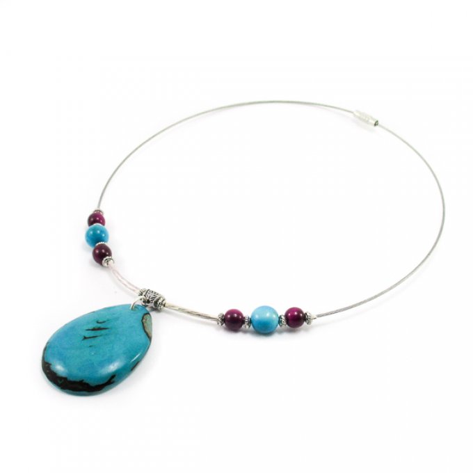 Collier pendentif turquoise