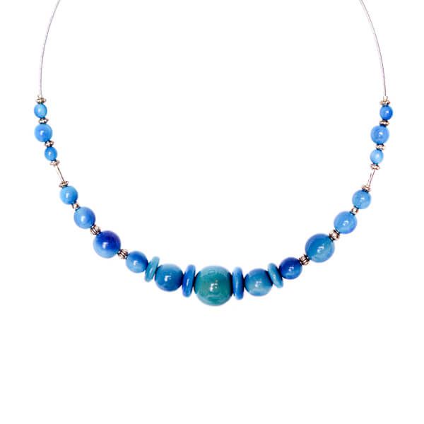 Collier fantaisie perles colorées en ivoire végétal