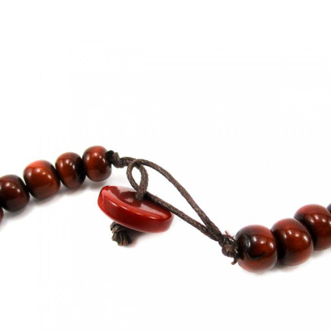 fermoir boucle collier plat en ivoire végétal marron