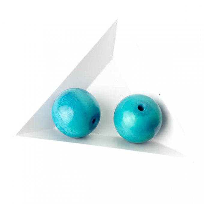 Perles de tagua turquoise 20mm