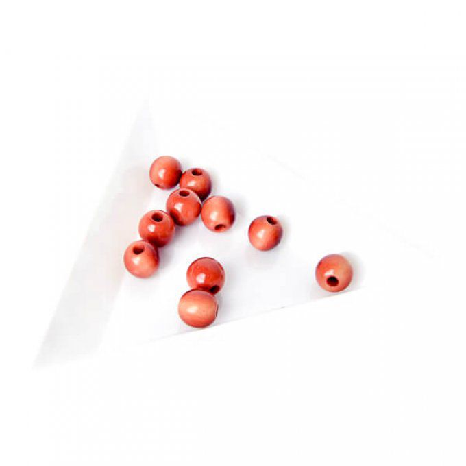 Perles en ivoire végétal 7mm marron clair