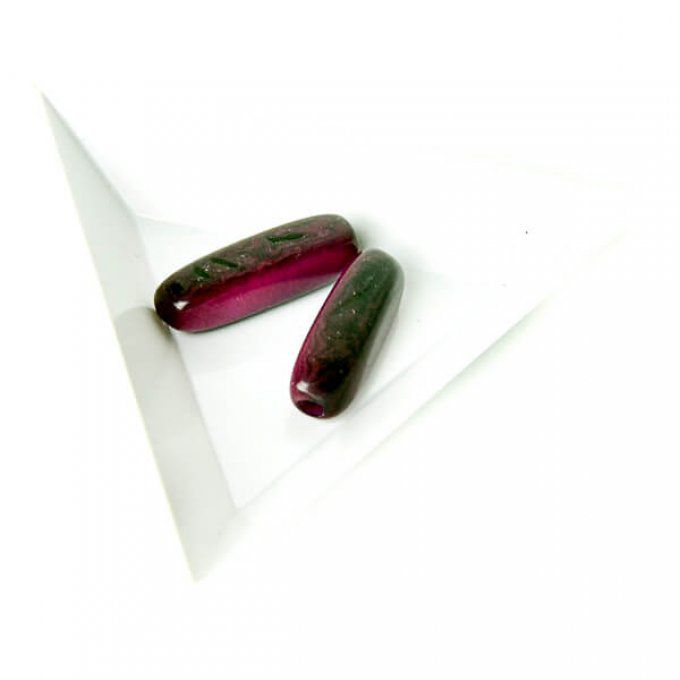 Perles tube en ivoire végétal violet