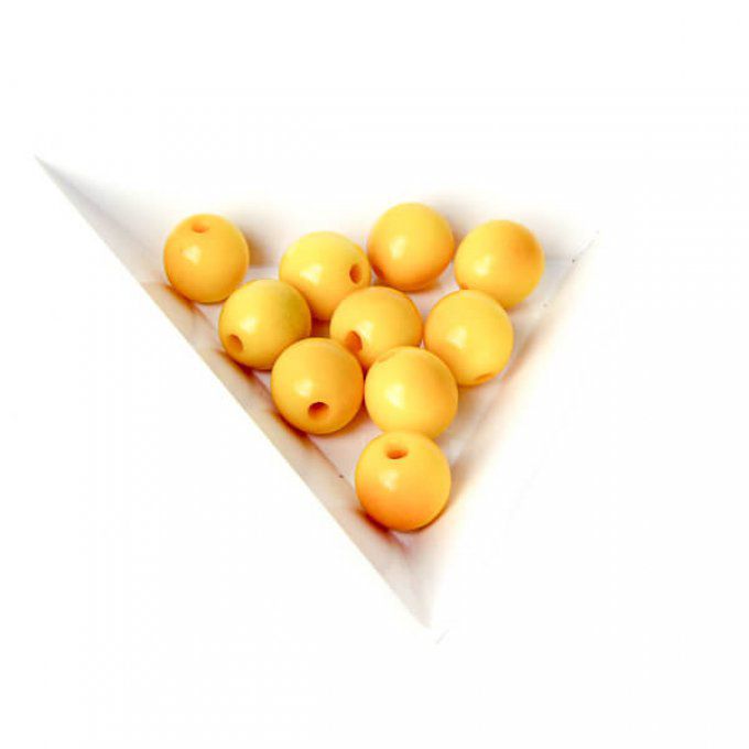 Perles végétales 9mm jaune