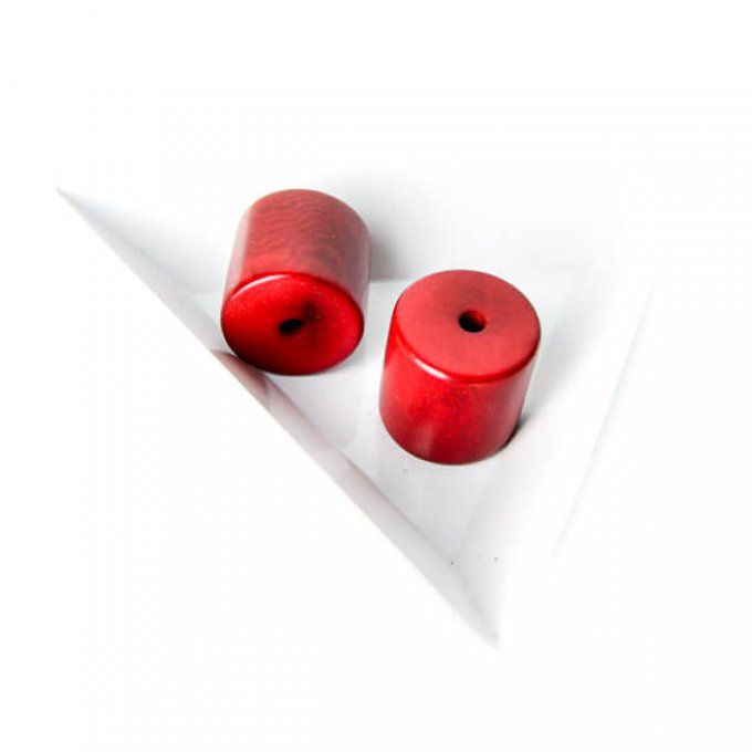 Cylindre en tagua rouge