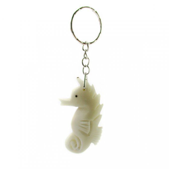 Porte-clé hippocampe en tagua