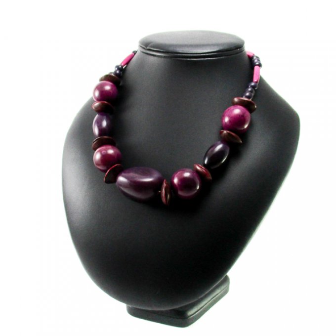 collier ivoire végétal violet pourpre