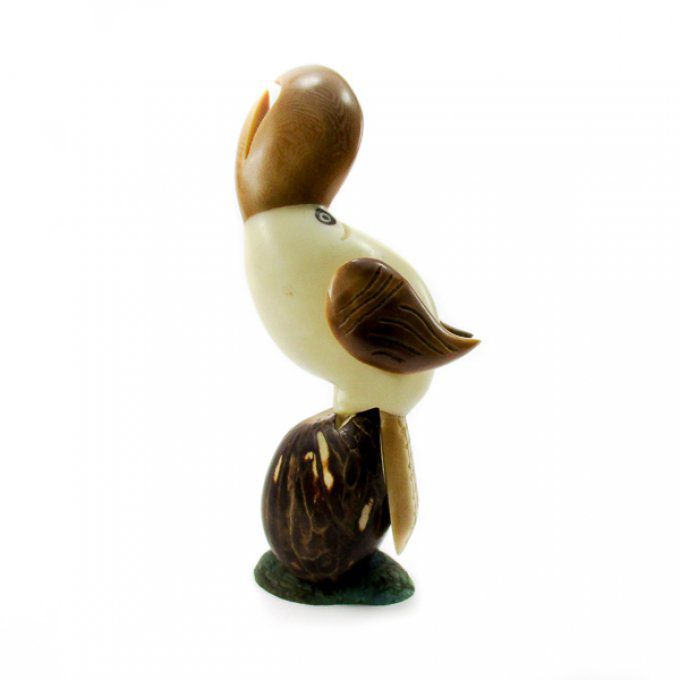 statuette toucan en ivoire végétal