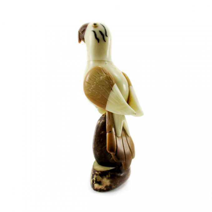 Figurine décorative perroquet sculptée dans la graine de tagua