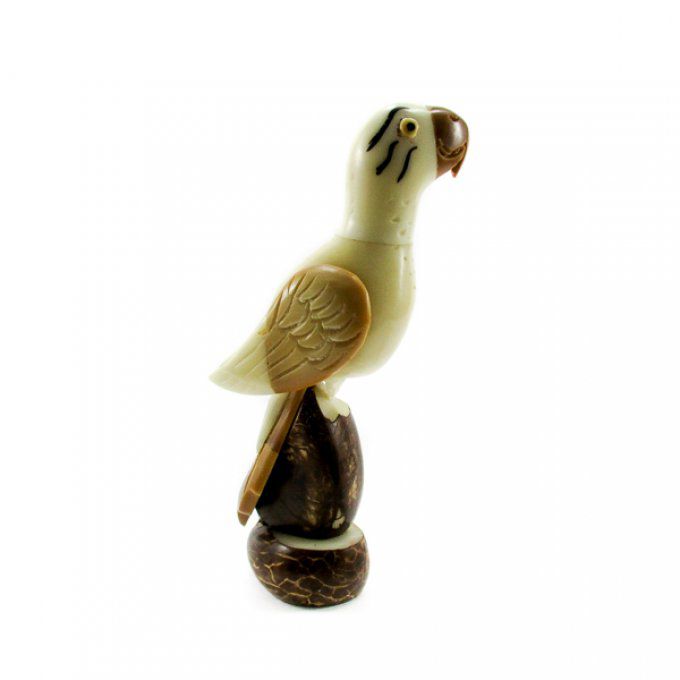 statuette de décoration perroquet en ivoire végétal