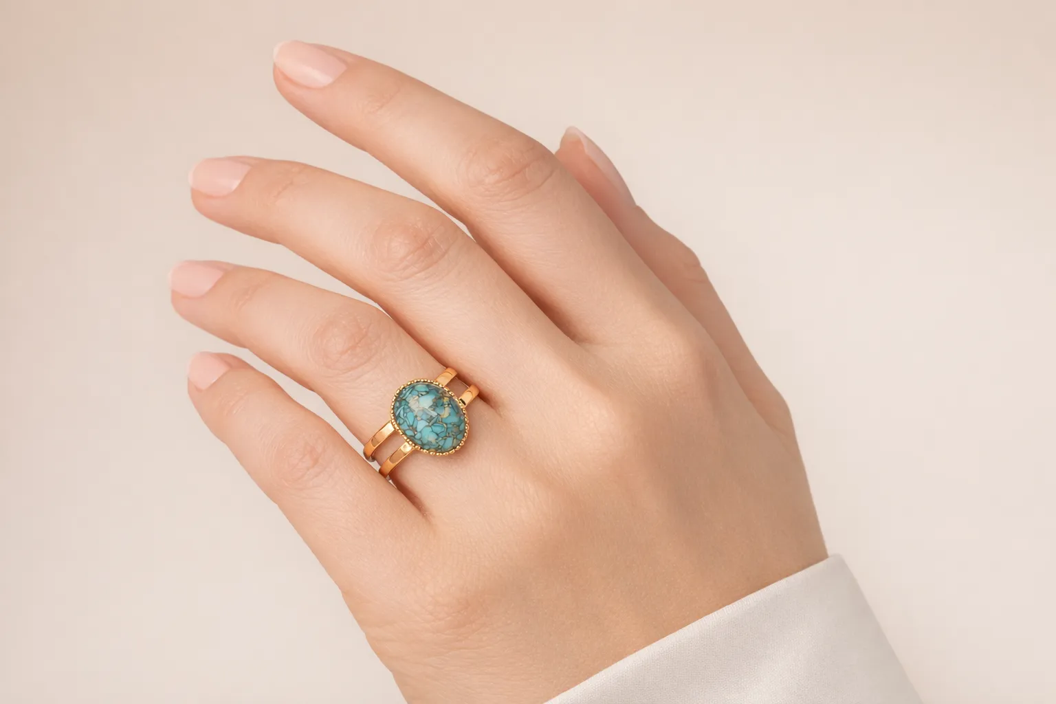Bague pierre turquoise naturelle