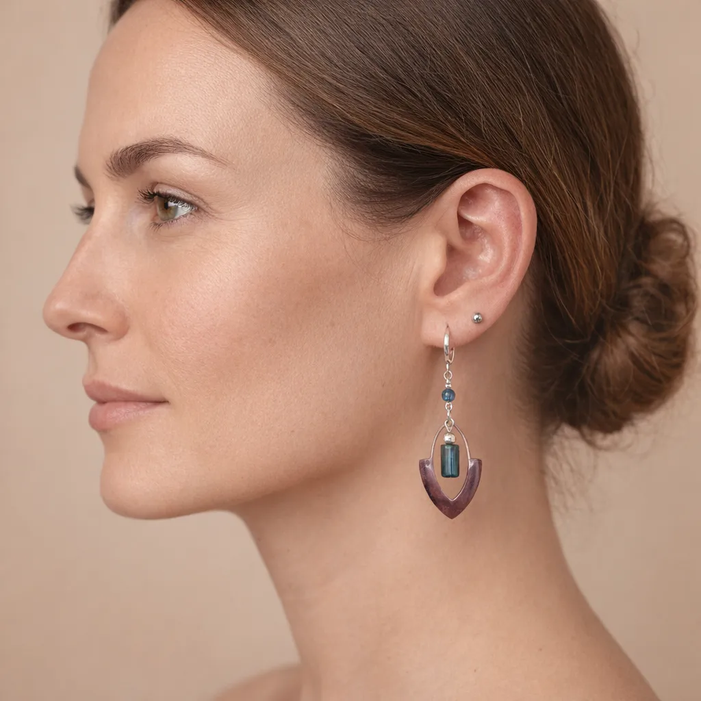 Boucles Aura en apatite bleue