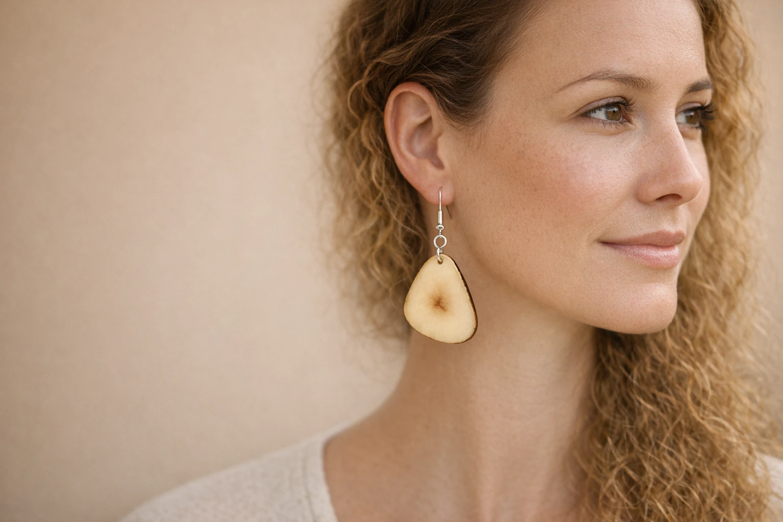 Boucles d’oreilles en tagua éthique, ivoire végétal sculpté à la main