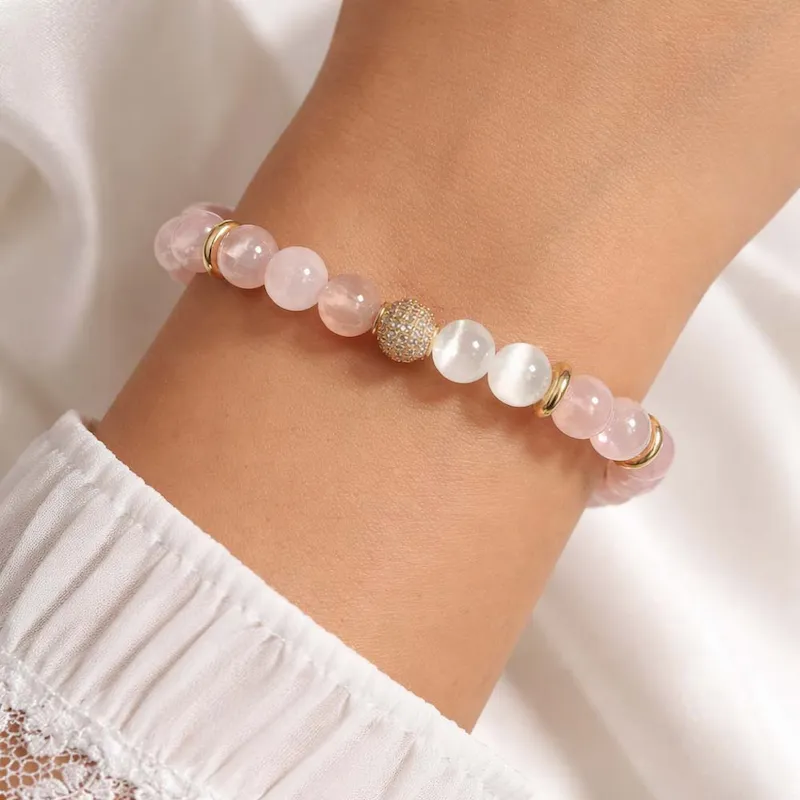 Bracelet quartz rose énergie positive